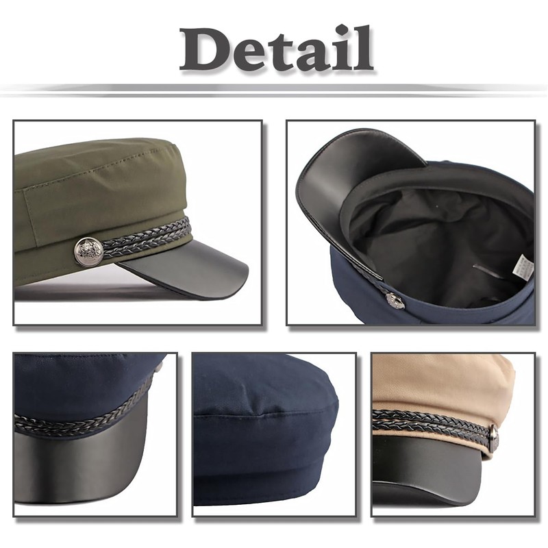 White Fang CZ094 Marine Cap, Long Face, Newsacket, Hat, Stylish,