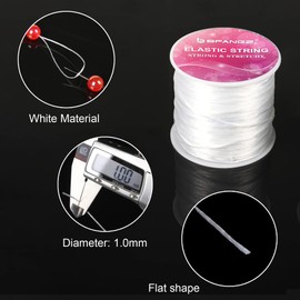Stretchy String for Bracelets,1mm 100M Elastic Bracelet String Cord Stretch Bead Cord for Jewelry Making Stretch Bead Cord Necklaces,Jewelry and Beading Supplies(White)