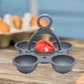 Folpus Egg Timer Egg Boiler Timer,Kitchen Accessories Compact Lightweight Sturdy with Egg Holder for Boiling Hard Medium Soft Eggs, Gray Red