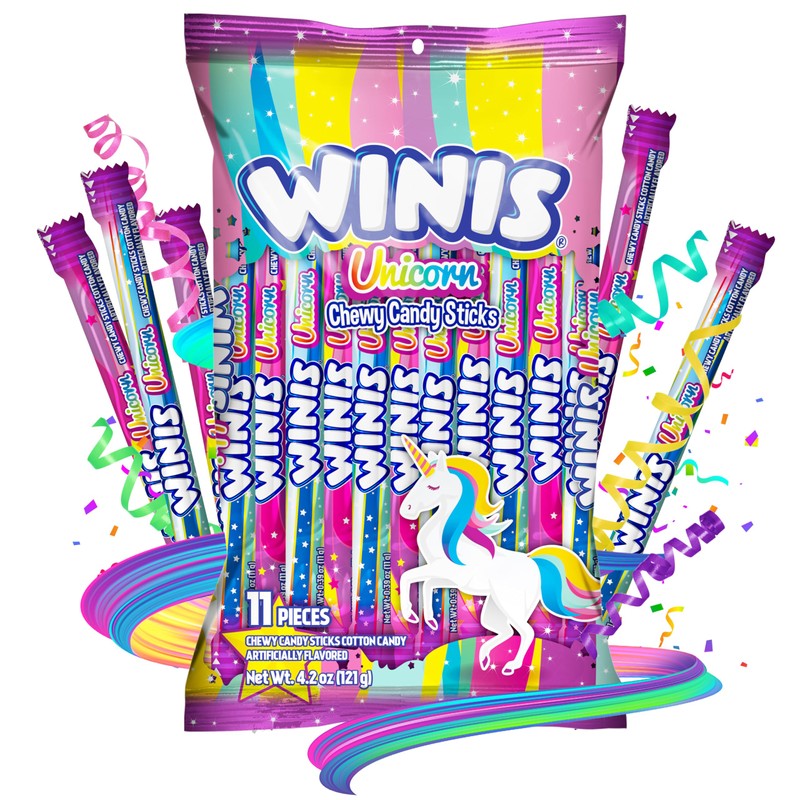 Winis Unicorn | Chewy Candy Swirl | Cotton-Candy Flavored |