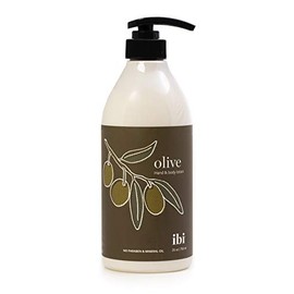 IBI Crema hidratante para manos y cuerpo sin aceite mineral para piel seca con oliva, 750 ml, 1 botella