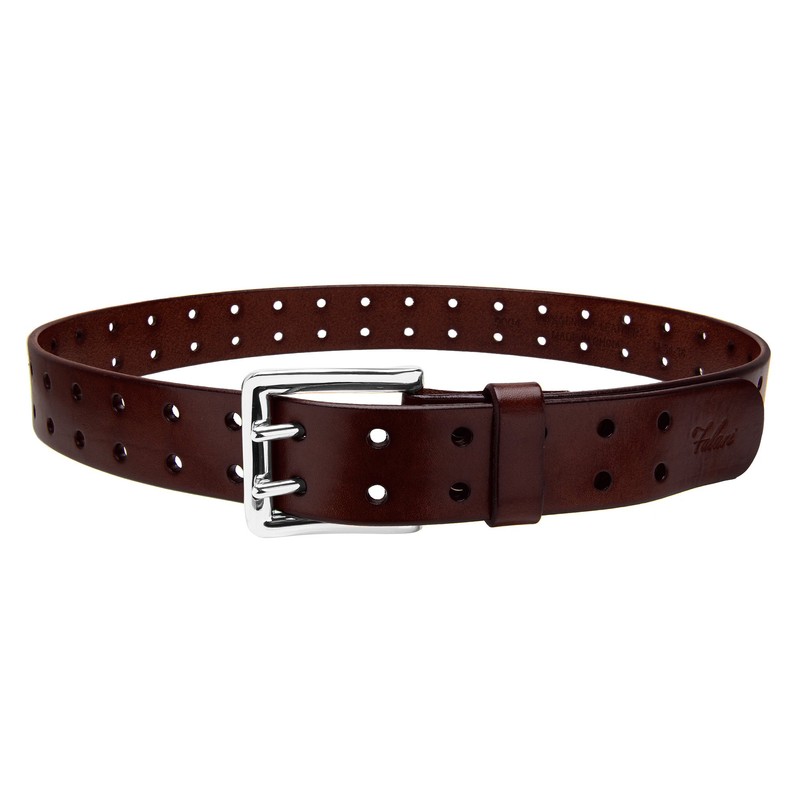 Falari Men's Full Grain Leather Belt Double Prong Belt 9004