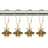 Bee Shower Curtain Hooks Rings for Bathroom, 12 Pcs Rust