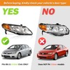 KarSpareHub Headlights Assembly for 2006-2011 Honda Civic 4-Door Headlamp Replacement