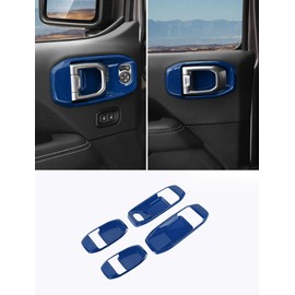 Savadicar Red Interior Accessories - Door Inner Handles Trim Set for 2018-Present Jeep Wrangler JL JLU 4XE & Gladiator JT - Solid Color Interior Decor Upgrade Option, 4-Piece