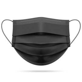 3 PLY Disposable Black Face Covering Mask with Ear Loops 3 Layer