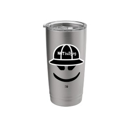 Funny Black Baseball Cap Marshmallow Angry Face Stainless Steel Insulated Tumbler