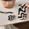 Black White Zebra Print Case for AirPods 3rd with Keychain