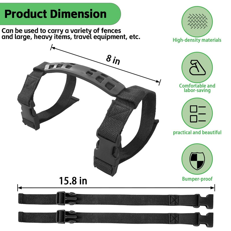 DaBoQQQ Easy Carry Straps Dog Fence,2PACK(Black) Fit 6-Panel 8-Panel 12-Panel