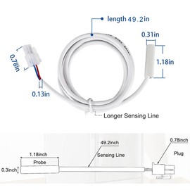 Thermistor for Dometic 3851210025 Refrigerator,RV Refrigerator Thermostat Sensor Replacement for Dometic RM Series W 2 RM1350 2351 2354 2410 2620 2652 2852 2862 3807