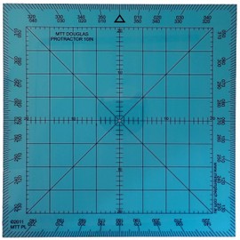 MTT PL Douglas 10 inch protractor graduated in degrees for angle measurement and map plotting for outdoor, marine or air navigation with map and compass, hiking, orientation and survival.