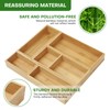 Bamboo Drawer Organizer Set, 5 PCS Multi-Use Individual Wood Storage