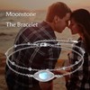 POPLYKE Sterling Silver Moonstone Bracelet for Women Adjustable Charm Bracelets