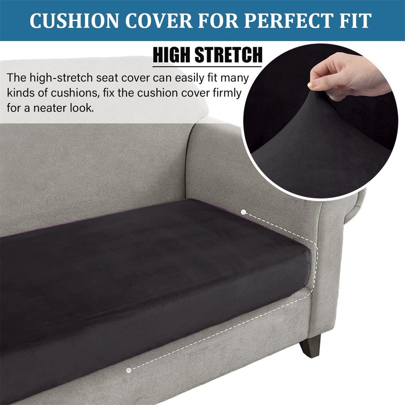 Sofa Cushion Covers, Sofa Cushion Covers Stretchy Velvet Replacement Pillow