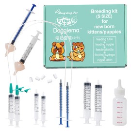 Bubble Milk Bowl for Puppy and Kittens, Fine Mouth Nipples, 5FR Feeding Tube Kit, Pet Milk, Nursing Kit, Syringe, No Needle, Newborn Kittens, Feeding Water, Nursing Care, Pet Breeding Kit