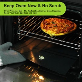 Cook's Aid Oven Liners for Bottom of Oven -16"x 25" Large Non-Teflon Stick Oven Liners Mat, Oven Rack Liners to Protect Convection, Electric, Gas & Microwave Ovens (3Pack,Black, 16x25 Inch)