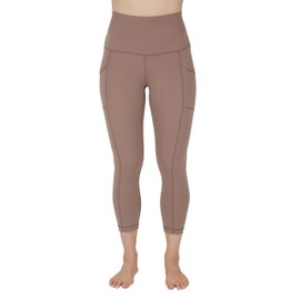 Yogalicious High Waist Squat Proof Yoga Capri Leggings with Pockets for Women - Leafless Tree Lux with Pocket - Large