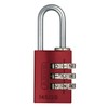 Padlock Combination Aluminum 20mm Red