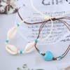 Erimberate Bohemian Layered Cowrie Shell Ankle Bracelet Turquoise Heart Anklet