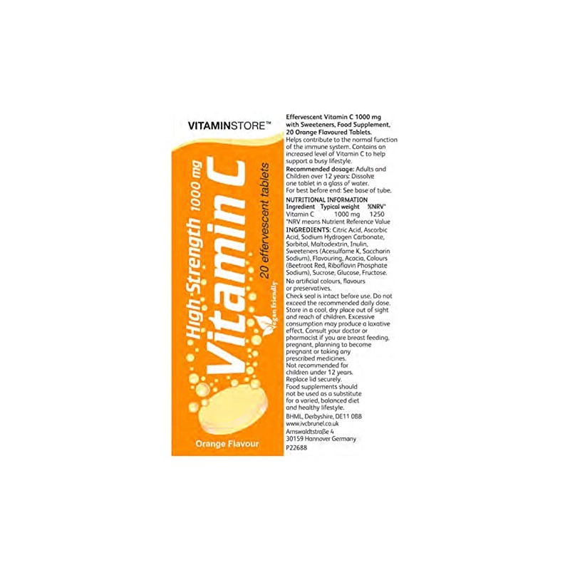 120 Vitamin C Orange 1000mg Effervescent Tablets *6 Packs of