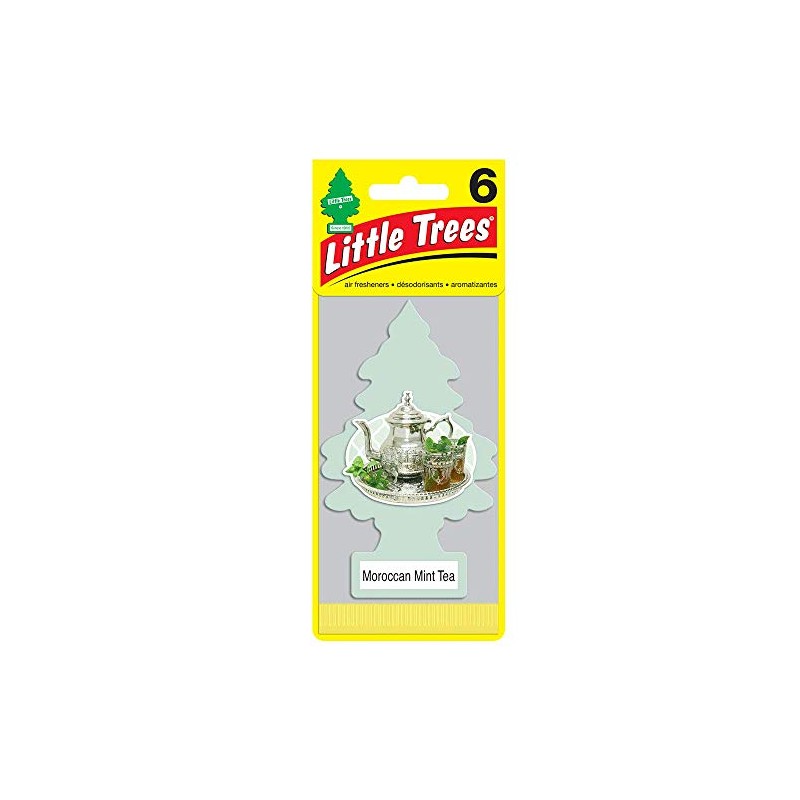 LITTLE TREES Car Air Freshener 6-Pack (Moroccan Mint Tea)