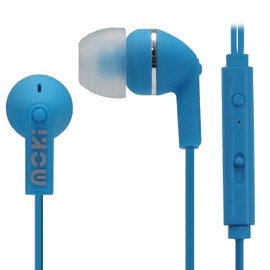 Moki Noise Isolation Earbuds with Microphone and Control, Blue