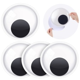 4 Pieces Large Googly Eyes 7.5 Inches Self Adhesive Giant Googly Wiggle Eyes Round Big Wobbly Eye Stickers Jiggle Craft Eyes Toy Accessories for Christmas DIY Decorations Gag & Practical Jokes