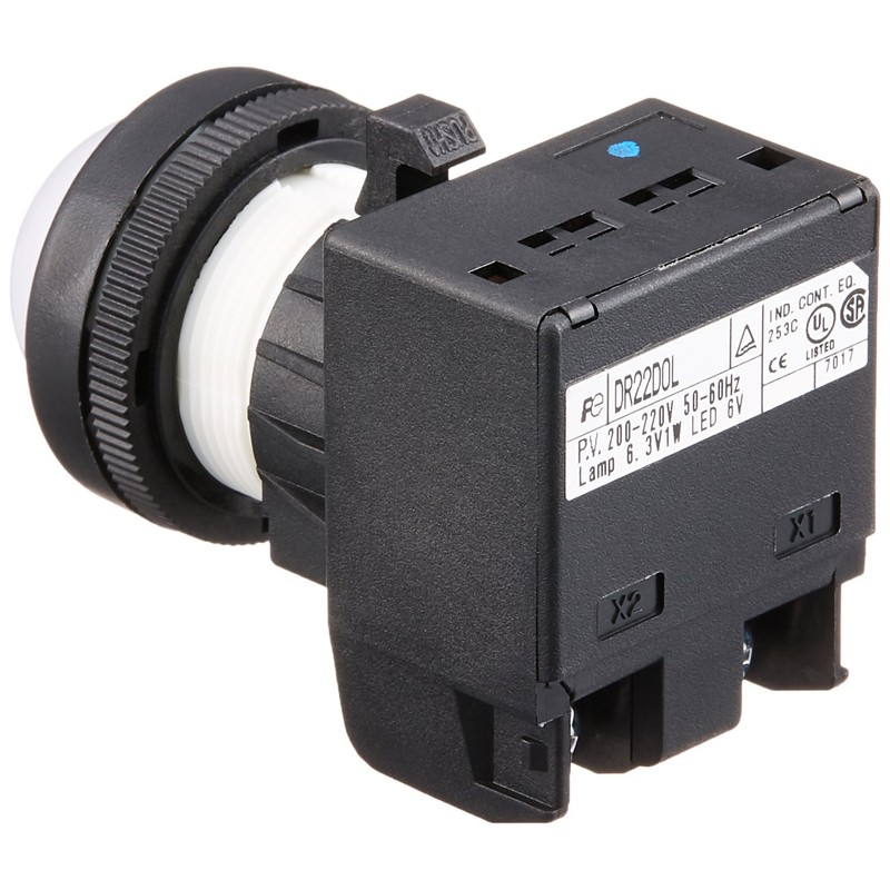 Fuji Electric DR22D0L-M9W Indicator Light, LED Illumination, Round Frame, Dome