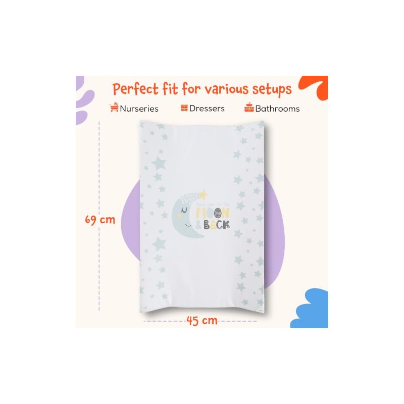 Anti-Roll Wedge Baby Changing Mat - Extra Thick & Durable,