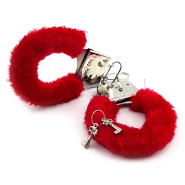 ARUNDEL SERVICES EU 2 x Handcuffs Police for Women, Police, Nurse, Doctor, Security Officer, Costume Accessories, Watch, Red, S, Costumes, red, Costumes