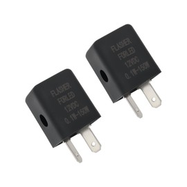 EMSea 2pcs 12V Flasher Relay 2 Pin Motorcycle Flasher Relay LED Turn Signal Relay Acoustic Beeping Turn Signal Relay for Motorcycles 0.1-150W Load Capacity