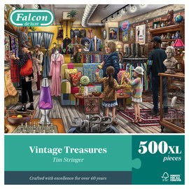 Falcon Vintage Treasures - 500 XL Piece Jigsaw Puzzle for Adults - Beautifully Illustrated 500 Pc Adults Jigsaw Puzzle, Fun Activity for Home, Puzzles for Rainy Days, Birthday Jumbo
