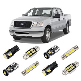 BRISHINE White Interior LED Lights Kit for Ford F150 2004 2005 2006 2007 2008 Super Bright 6000K Interior LED Bulbs Package + License Plate Lights and Install Tool