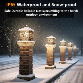 Solar Post Cap Light Modern Outdoor Fence Deck Column Cap Lamp Fence Deck Pillar Lantern Outside Housing Patio Landscape Lighting Flat Surface Posts Garden Decor IP65 Waterproof Entrance Pathway Lamps