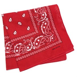 Trifong Bandana, 100% Cotton, Cashew Nut Pattern, Paisley Handkerchief, Unisex, Large, 21.7 x 21.7 inches (55 x 55 cm), Cashew Nuts Red, Centimeter