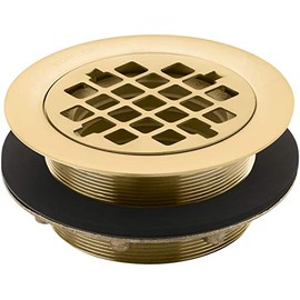 Round Shower Drain For Use With Plastic Pipe, Gasket Included