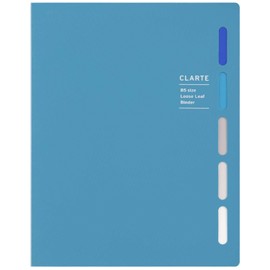 Maruman CLARTE B5 Size 26-Ring Binder, 5 Index Window Cover, with 5-tab dividers + 10 Loose Leaf Papers + 1 Clear Pocket, Blue, 1 EA (F311-02)