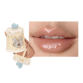 Flower Knows The Sweetie Bear Coating Lip Jelly,Soft Moisturizing Tinted Lip Gloss with Botanicals,Lightweight Non-Sticky Nude Lips Plumper,Cruelty-Free,0.18 oz(JE01 Fluffy Toast)