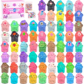 64 Pieces Mini Slime kit,Butter Slime Party Favors, Slime Bulk Toy for Classroom Prizes, Christmas Stocking Stuffers, Goodie Bag Stuffers for Kids Boys Girls, Ideal Birthday Easter Filling Gifts
