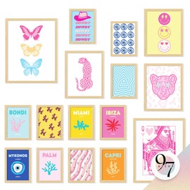 97 Decor Large 11x14 Cute Preppy Room Decor Teen Girls - Preppy Wall Decor, Trendy Preppy Posters For Room Aesthetic, Preppy Pictures For Wall, Summer Prints Preppy Travel Stuff Dorm Decorations (Unframed)