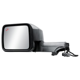 Driver Left Side Door Mirror Power and Heated with BLIS Glass Turn Signal Light Puddle Light and Spot Light Textured Back Cover Manual Folding for Ford Bronco 2022-2025