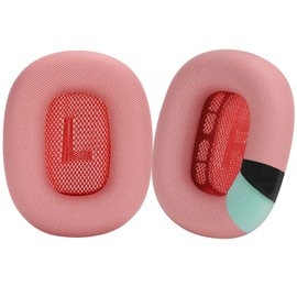 Earrock - Almohadillas de repuesto para AirPods Max con piel de proteína a prueba de sudor, gel de sílice, espuma viscoelástica e imán para entrenamiento rojo y rosa