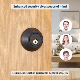 Forliggio Deadbolt Door Lock Set, ANSI/BHMA Grade 3 Enhanced Security Entry Dead Bolt Level Door Locks for Exterior Front Doors, Black