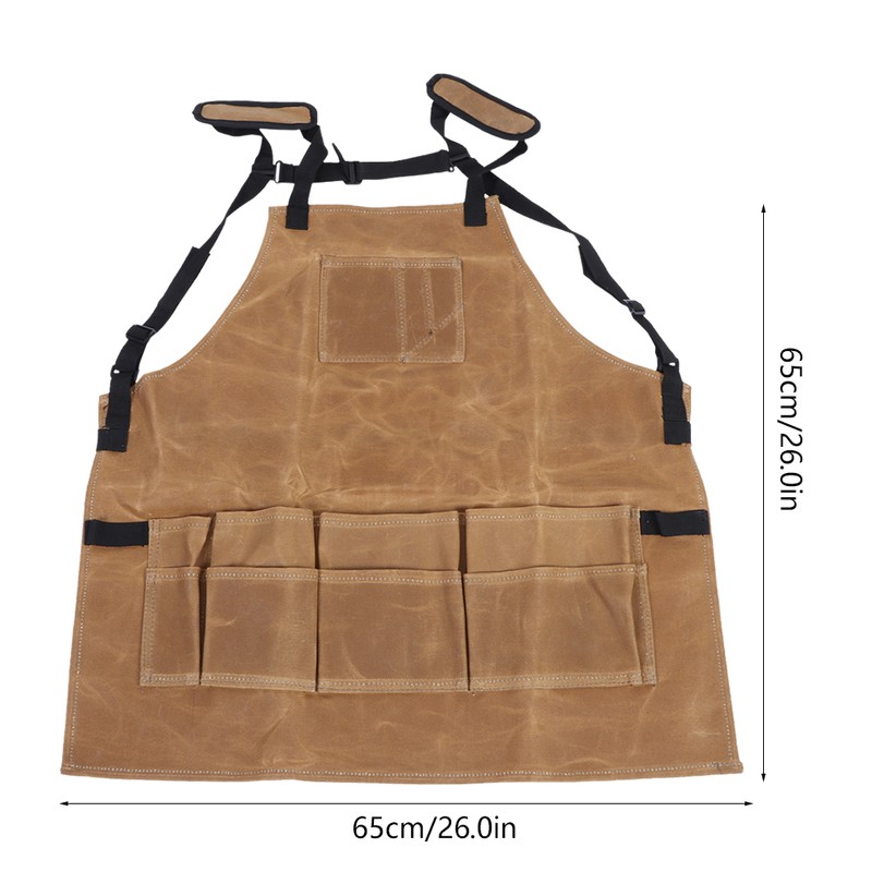 Multi Function Waterproof Waxed Canvas Apron Working Tool Aprons for