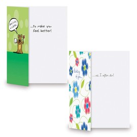 Thinking of You Greeting Cards Variety Value Pack I - Set of 16 (8 Designs) Large 5" x 7" Cards, Sentiments Inside, Friendship Cards
