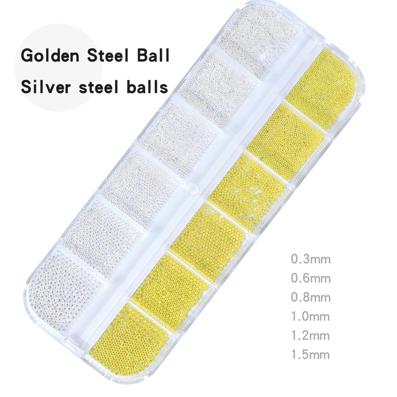 HNUIX Nail Rhinestones and Charms - 3D Round Multi Size