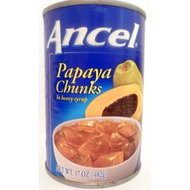 Ancel Papaya Chunks In Heavy Syrup 17 Oz .(Pack of 12)