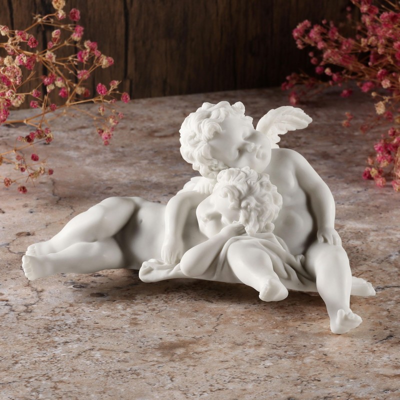 Veronese Design 4 3/8 Inch Twin Cherubs Resting Resin Sculpture