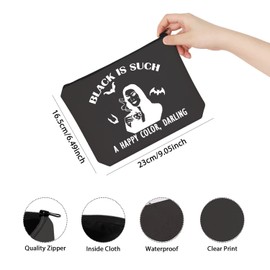 Addams Family Makeup Bag Morticia Addams Dark Forces Zipper Pouch Horror Goth Queens Gift (Darling CA)