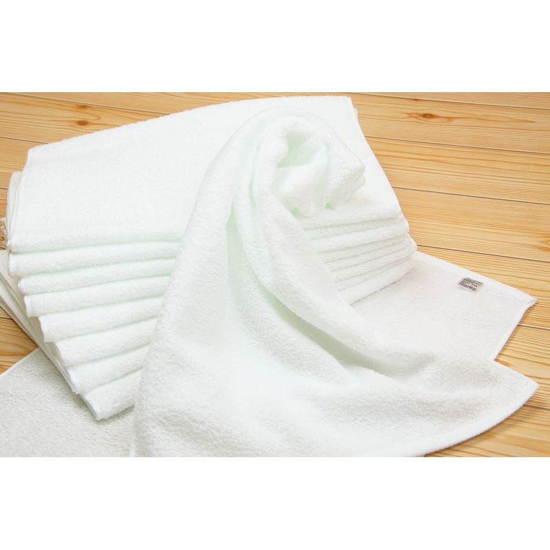 White Towels, Face Towels, 230 Momme, Set of 10, Japanese